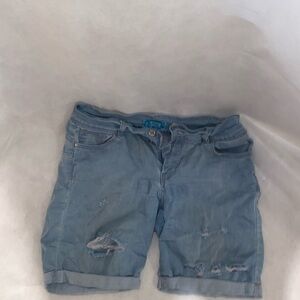 Jean shorts size large ripped worn